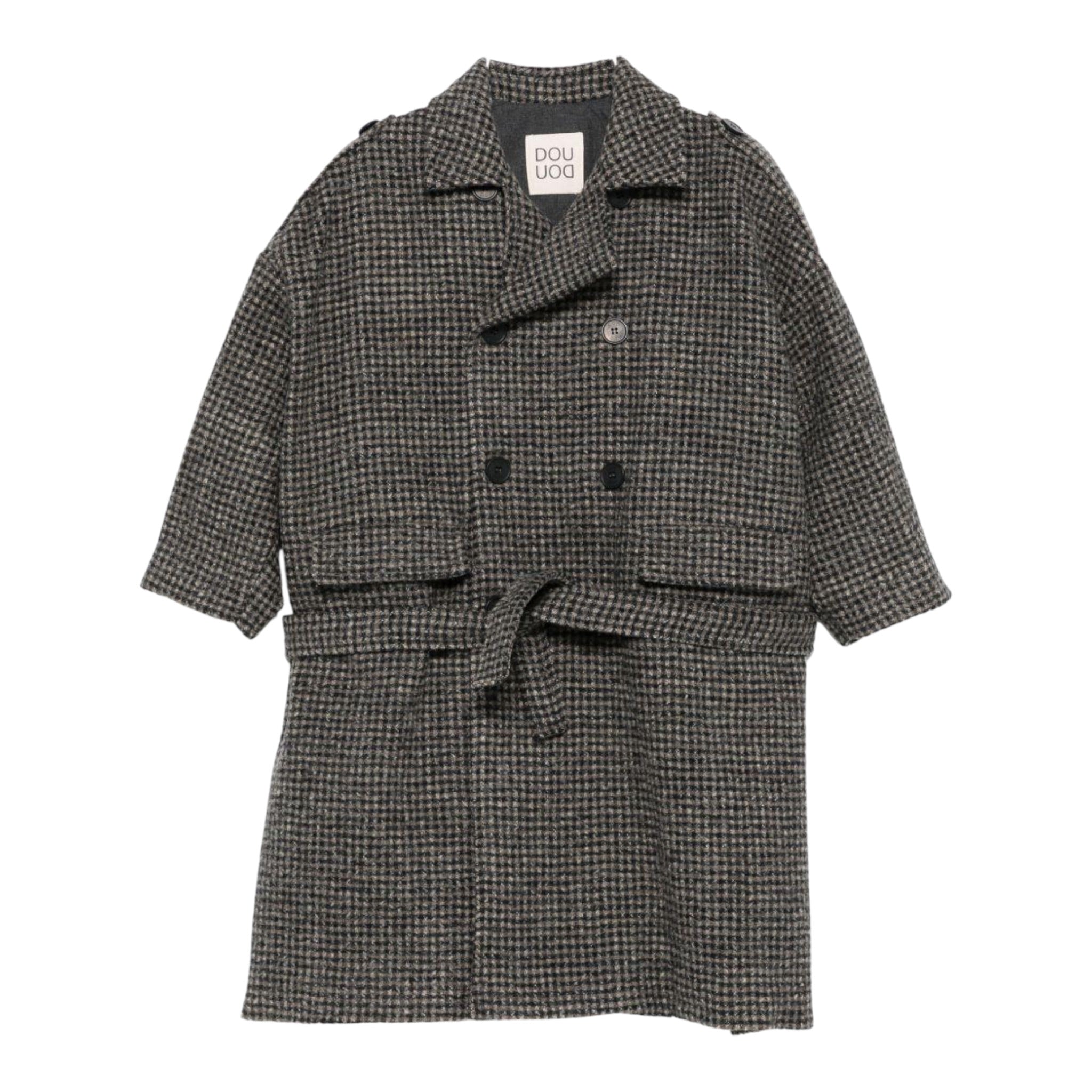 Dou Dou Cappotto Doppiopetto tinta unita Marrone per Bambina DX2P50 MARRONE DOU DOU 
