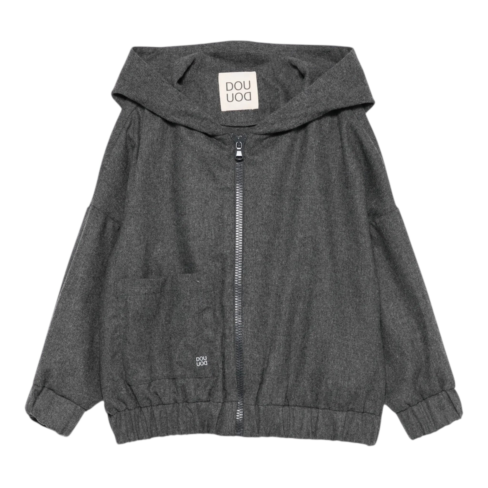 Dou Dou Felpa con Zip E Cappuccio tinta unita Grigio per Bambina DX4A50X GRIGIO DOU DOU 