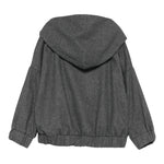 Dou Dou Felpa con Zip E Cappuccio tinta unita Grigio per Bambina DX4A50X GRIGIO DOU DOU 