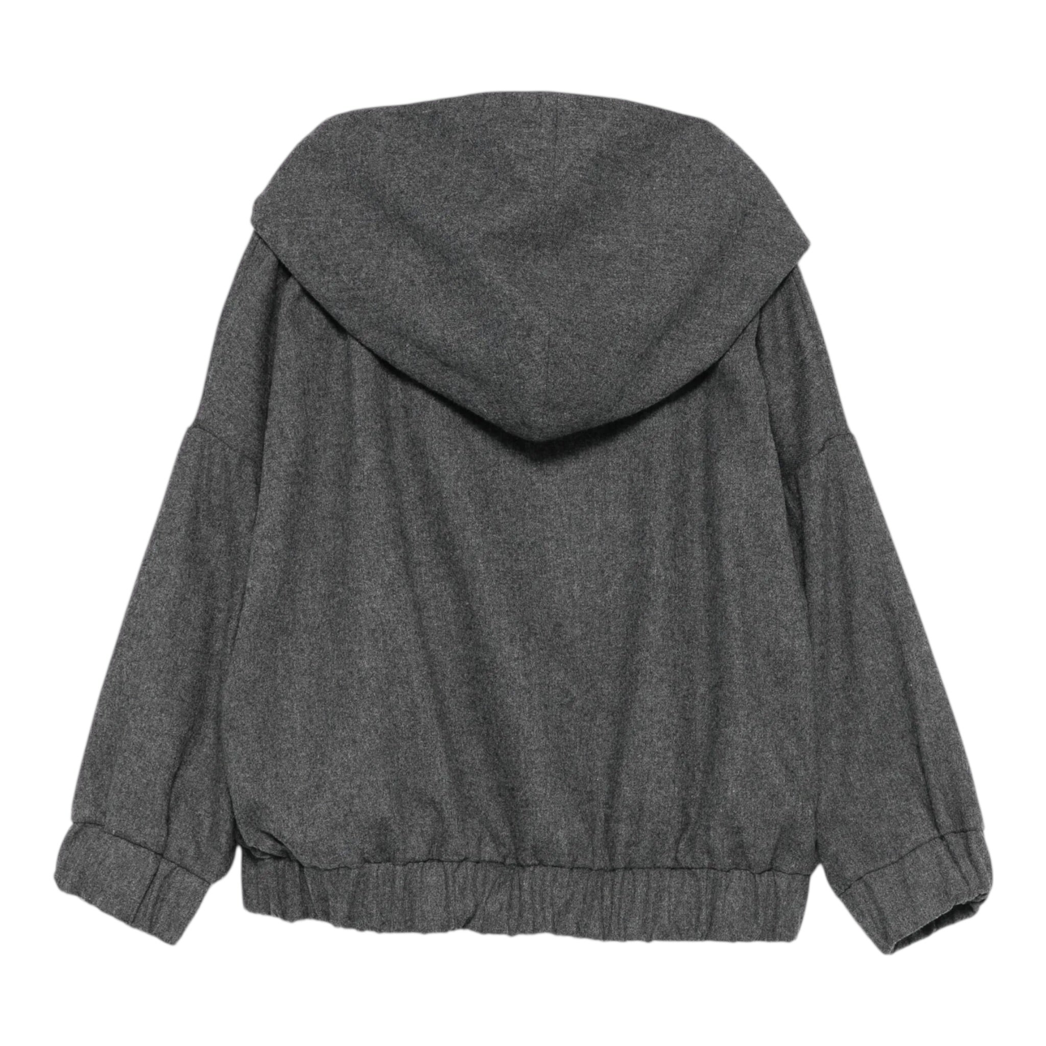 Dou Dou Felpa con Zip E Cappuccio tinta unita Grigio per Bambina DX4A50X GRIGIO DOU DOU 
