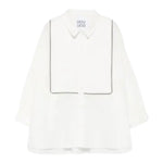 Dou Dou Camicia tinta unita con Righino In Contrasto Bianco per Bambina DX5A10 BIANCO DOU DOU 
