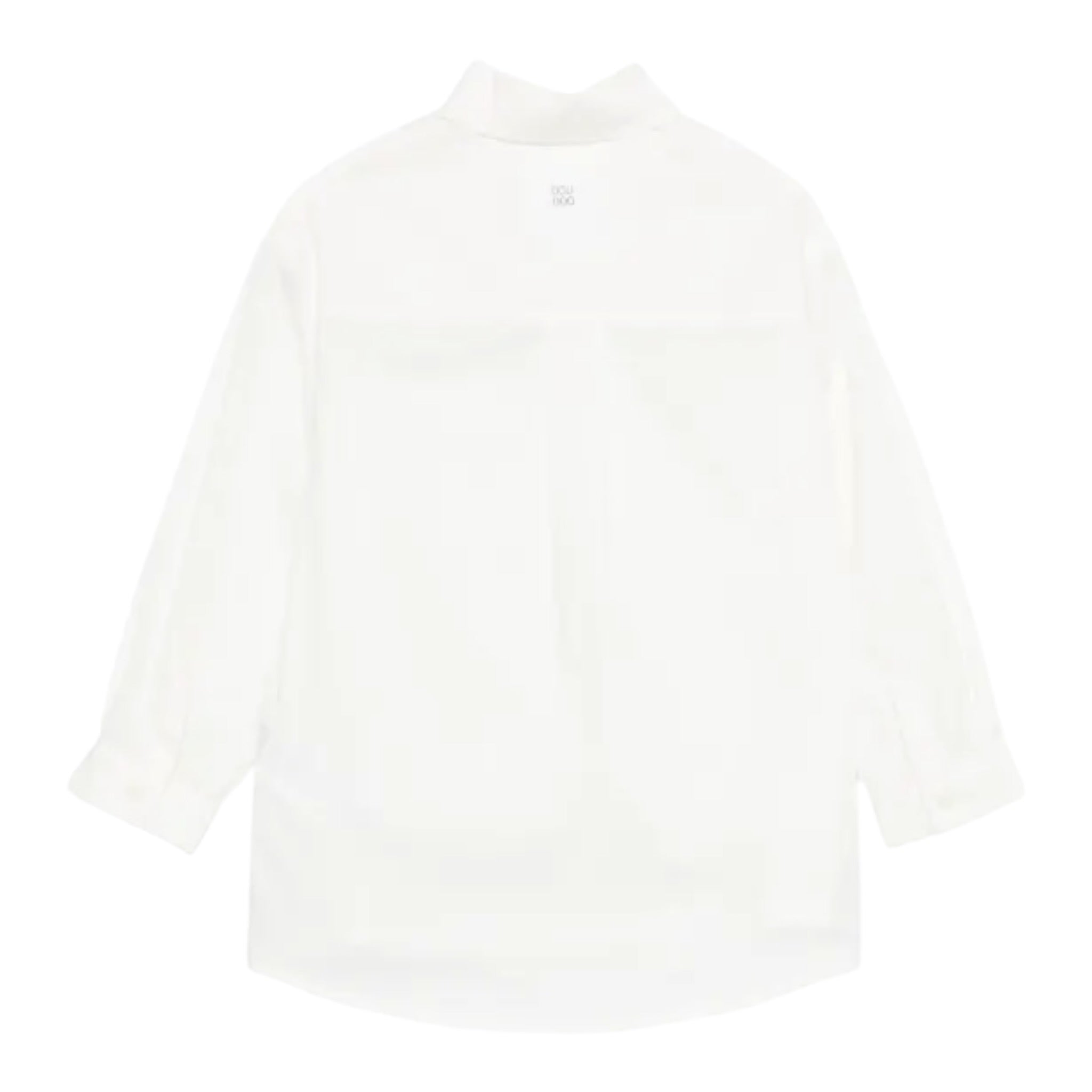 Dou Dou Camicia tinta unita con Righino In Contrasto Bianco per Bambina DX5A10 BIANCO DOU DOU 
