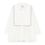 Dou Dou Camicia tinta unita con Righino In Contrasto Bianco per Bambina DX5A10XX BIANCO DOU DOU 