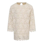 Dou Dou Maglia tinta unita con Ricami Bianco per Bambina DX5A70U0237 BIANCO DOU DOU 