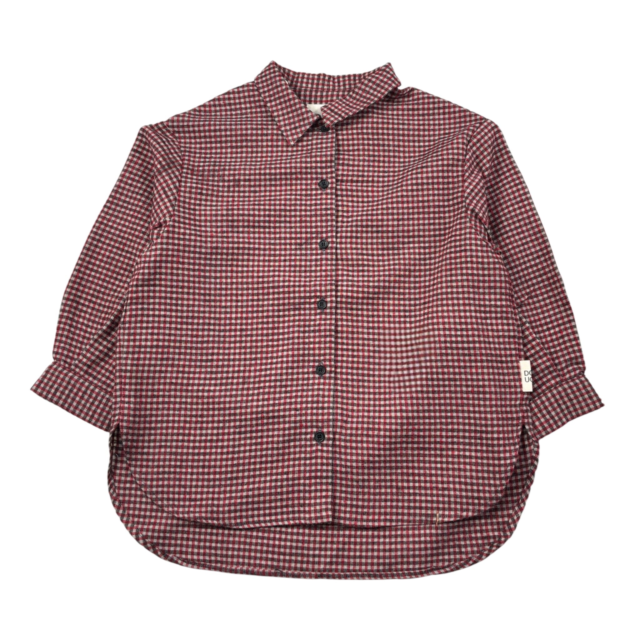 Dou Dou Camicia tinta unita con Fantasia A Quadri Bordeaux per Bambina DX5P20I0297 BORDEAUX DOU DOU 