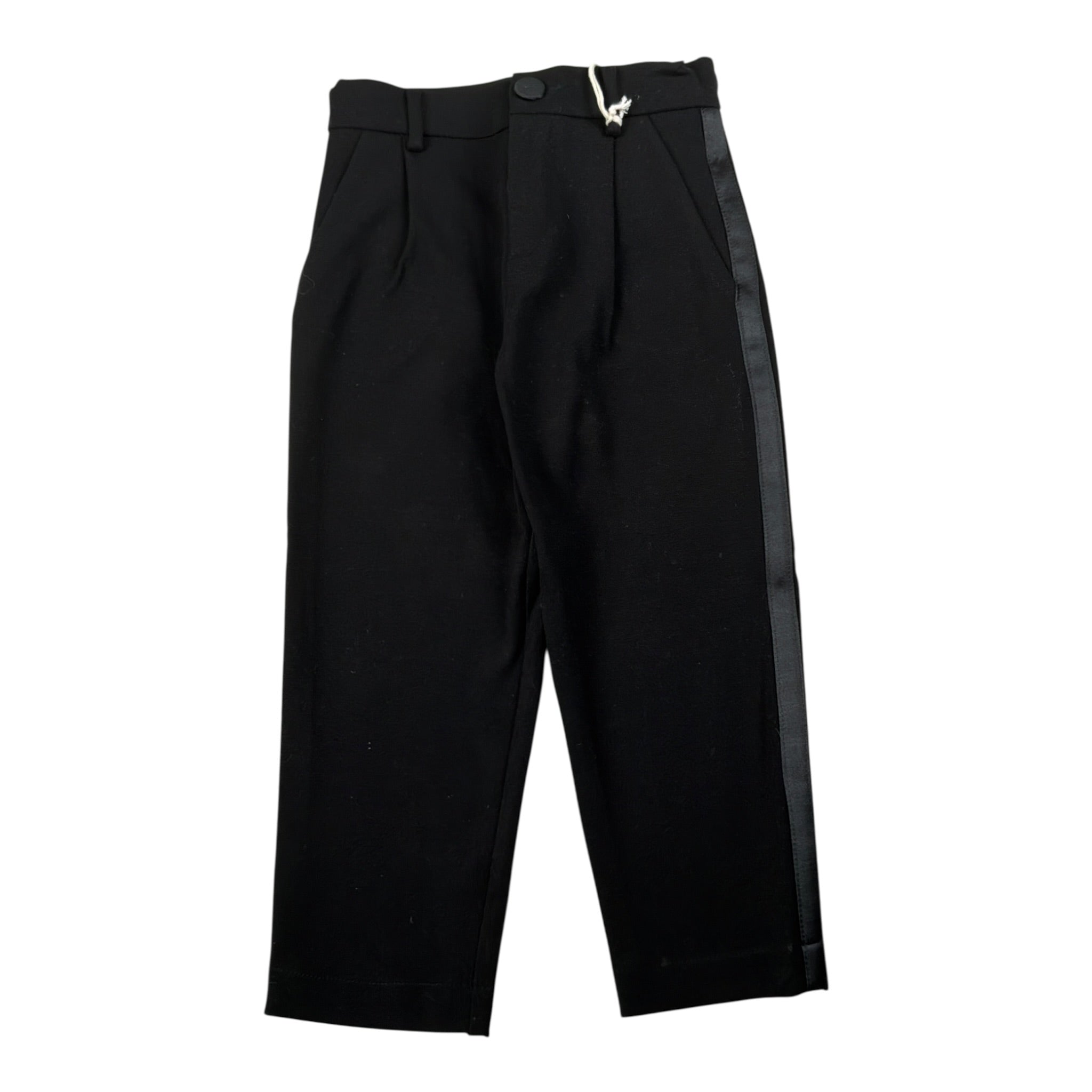 Dou Dou Pantalone tinta unita con Profili In Contrasto Nero per Bambina DX6PA0 NERO DOU DOU 
