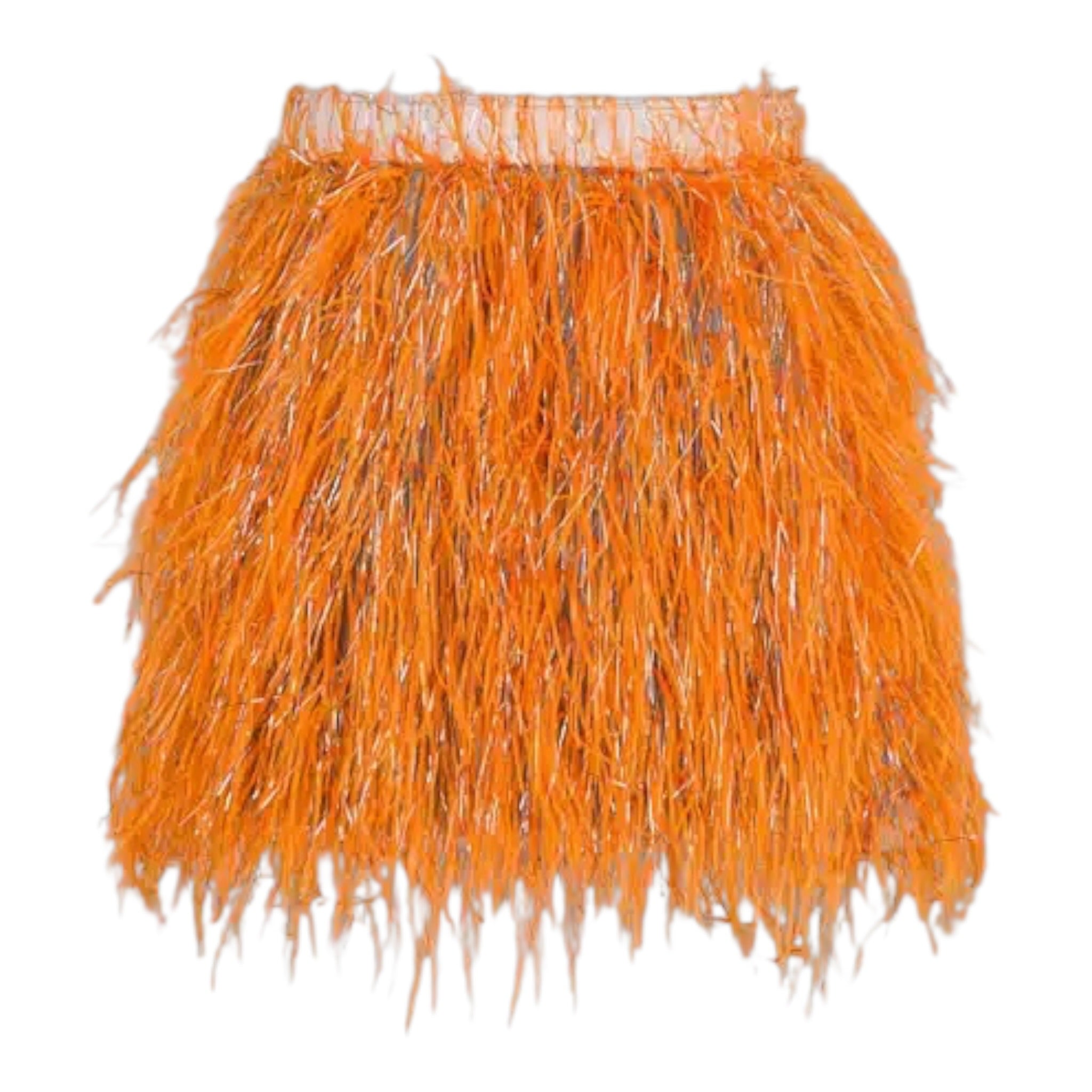Dou Dou Gonna tinta unita con Piume Arancione per Bambina DX7A31 ARANCIONE DOU DOU 