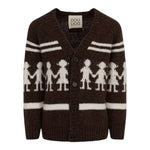 Dou Dou Cardigan tinta unita con Stampa Marrone per Bambina DX9P20X MARRONE DOU DOU 