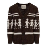 Dou Dou Cardigan tinta unita con Stampa Marrone per Bambina DX9P20X MARRONE DOU DOU 