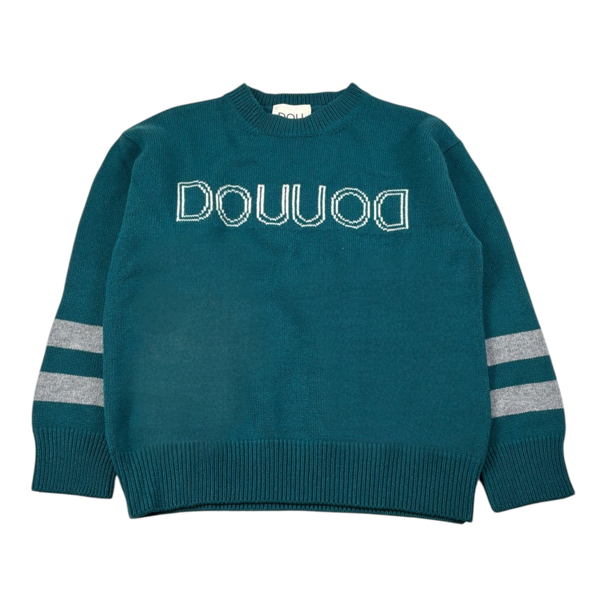 Dou Dou Maglia tinta unita con Stampa Verde per Bambina DX9P30 VERDE DOU DOU 