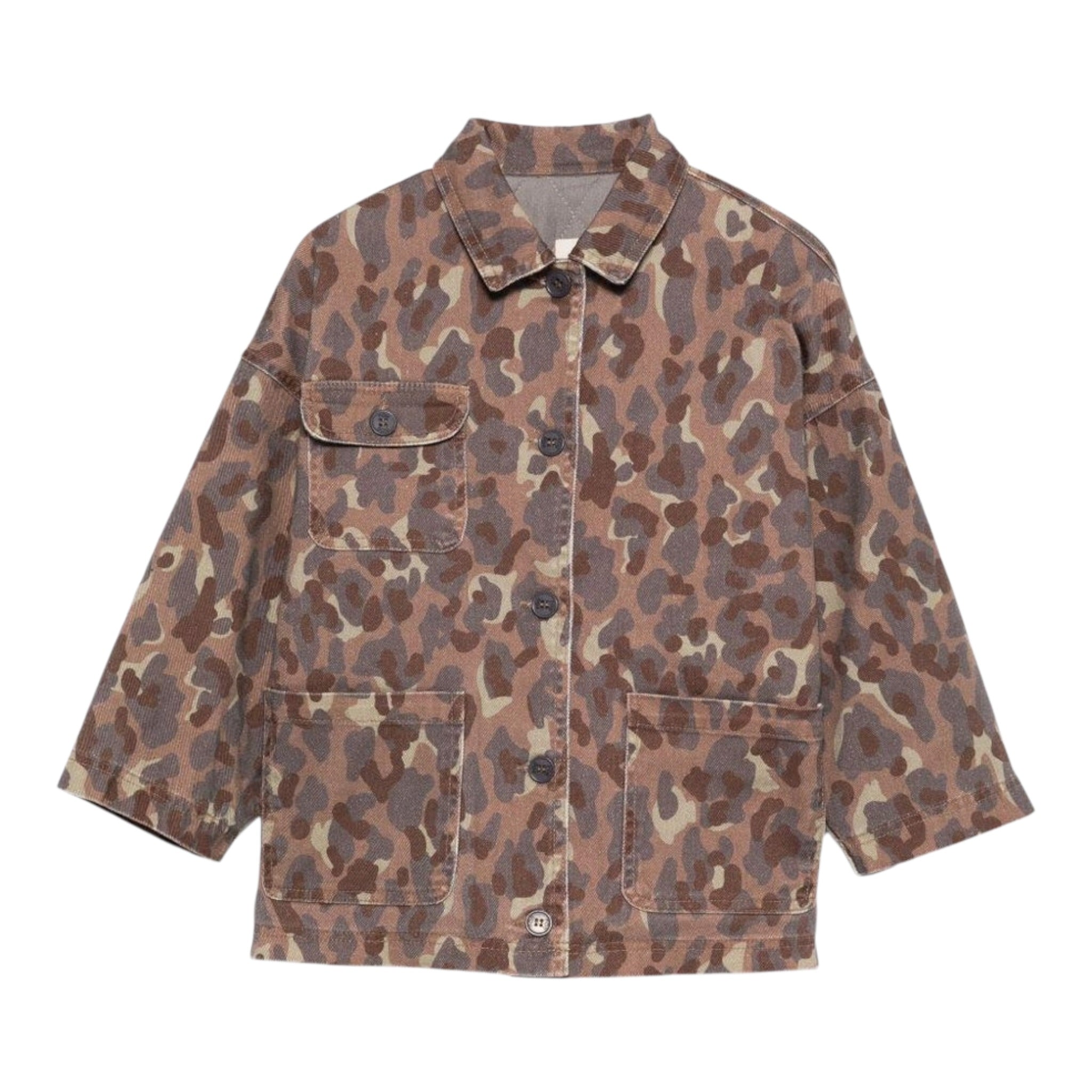 giacca tinta unita con fantasia militare DX2Q27 MARRONE DOU DOU 