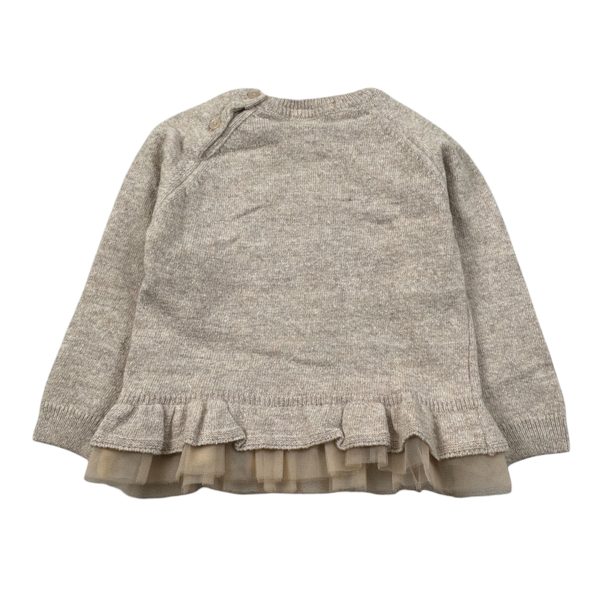 Dr.Kid Maglia Girocollo tinta unita con Ricami Beige per Neonata DK326 BEIGE DR.KID 