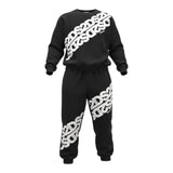 Dropseason2 Completo 2Pz Felpa tinta unita Girocollo con Stampa-Pantalone Nero per Bambino FW25K010 NERO DROPSEASON2 
