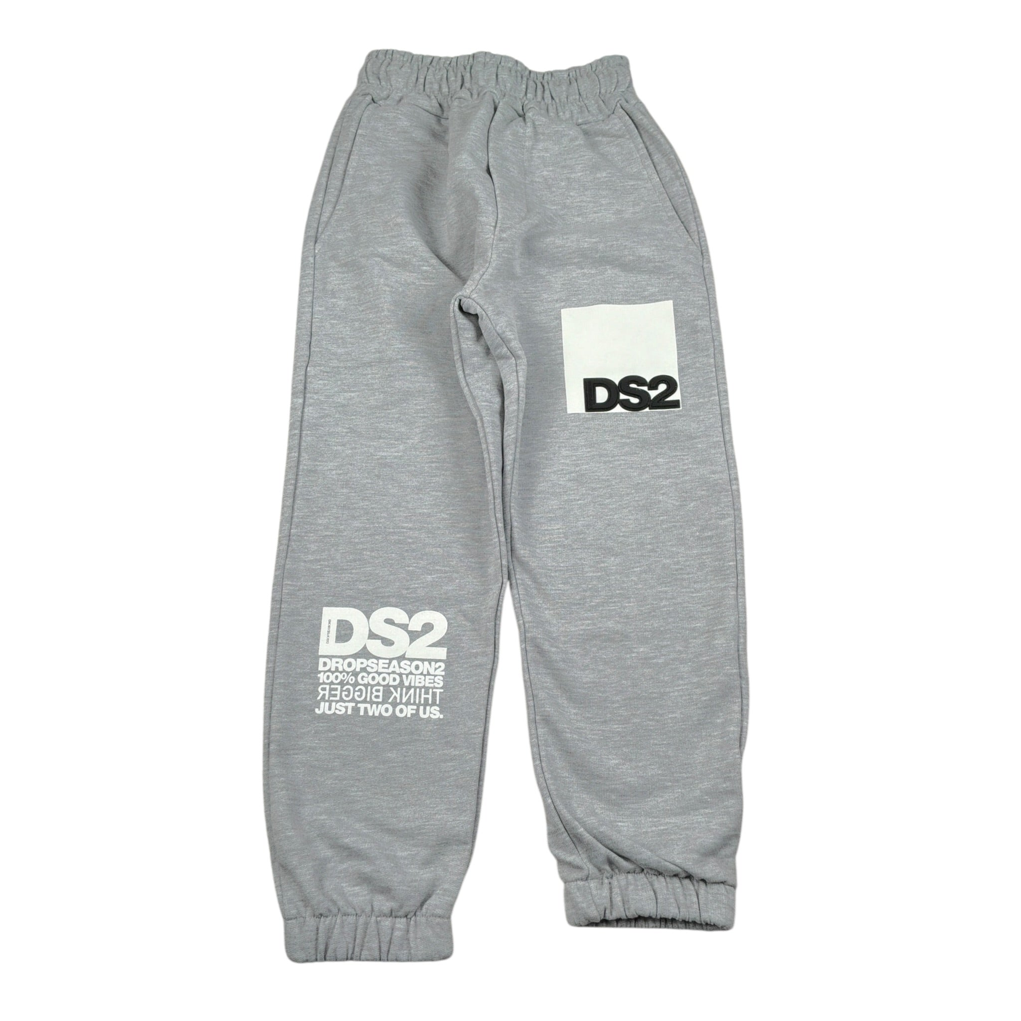 Dropseason2 Completo 2Pz Felpa tinta unita con Stampa-Pantalone Grigio per Bambino FW25K031 GRIGIO DROPSEASON2 