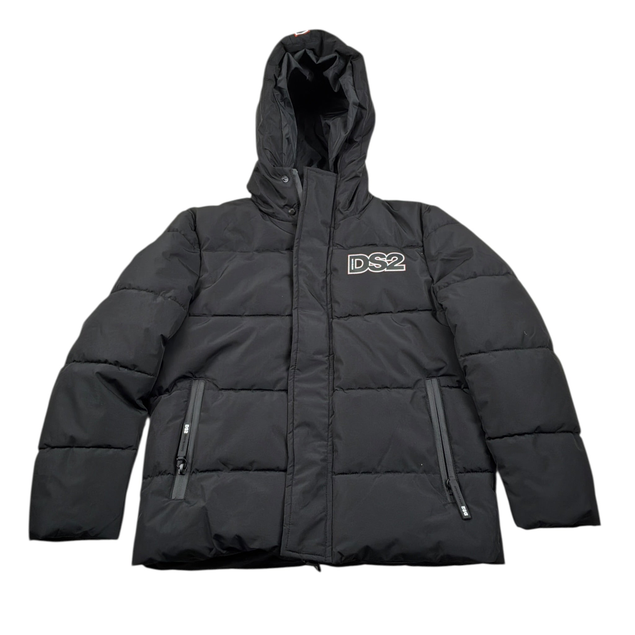 Dropseason2 Giubbino tinta unita con Cappuccio Nero per Bambino FW25K073 NERO DROPSEASON2 