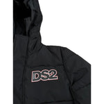 Dropseason2 Giubbino tinta unita con Cappuccio Nero per Bambino FW25K073 NERO DROPSEASON2 