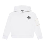 Dsquared2 Felpa Chiusa con Cappuccio tinta unita con Logo Bianco per Bambino 13147756X BIANCO DSQUARED2 