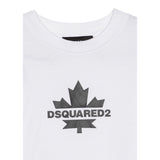 Dsquared2 T-Shirt Girocollo tinta unita con Stampa Bianco per Bambino D02743 BIANCO DSQUARED2 