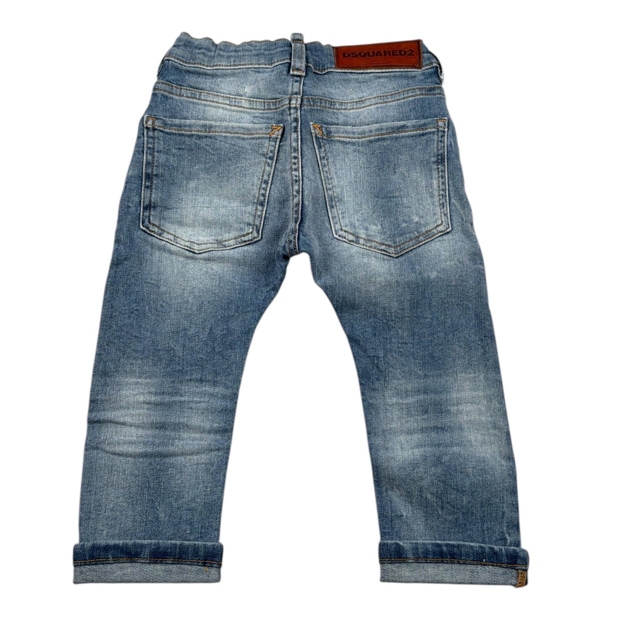 Dsquared2 Jeans tinta unita con Girovita Regolabile Azzurro per Neonato DQ01TC AZZURRO DSQUARED2 