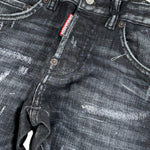Dsquared2 Jeans tinta unita con Strappi Nero per Bambino DQ0236 NERO DSQUARED2 