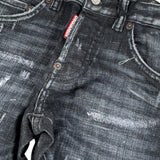 Dsquared2 Jeans tinta unita con Strappi Nero per Bambino DQ0236 NERO DSQUARED2 