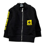 Dsquared2 Felpa tinta unita con Zip E Stampa Nero per Neonato DQ0282 NERO DSQUARED2 