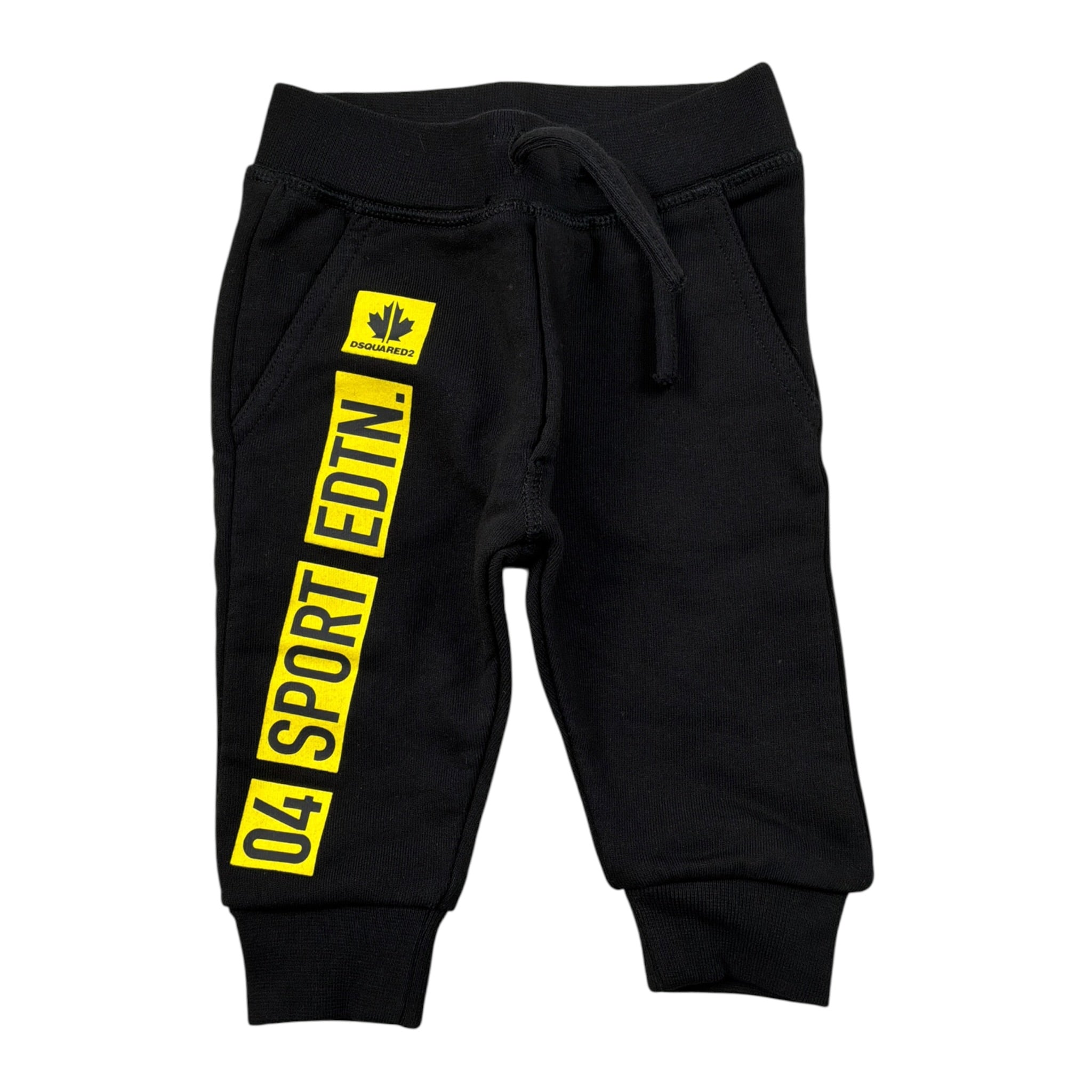 Dsquared2 Pantalone tinta unita Modello Tuta con Stampa Nero per Neonato DQ0283 NERO DSQUARED2 