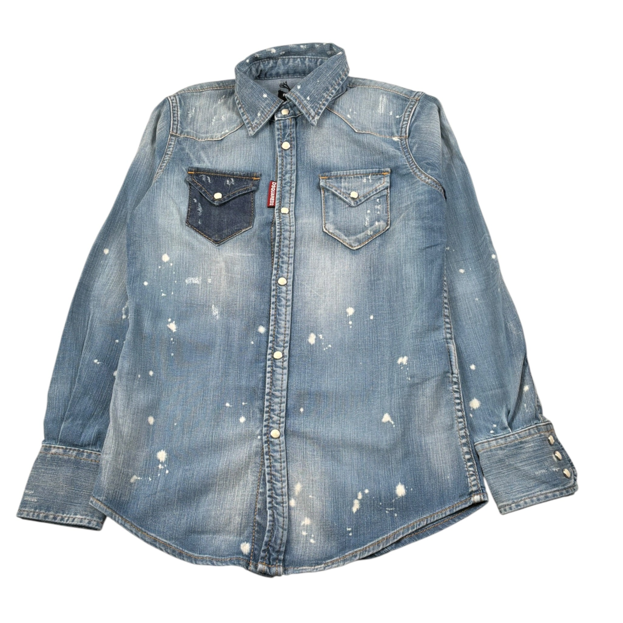Dsquared2 Camicia Manica Lunga In Denim tinta unita Azzurro per Bambino DQ02DG AZZURRO DSQUARED2 