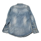 Dsquared2 Camicia Manica Lunga In Denim tinta unita Azzurro per Bambino DQ02DG AZZURRO DSQUARED2 