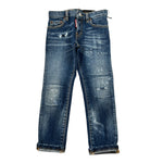 Dsquared2 Jeans tinta unita con Strappi Blu per Bambino DQ03LD BLU DSQUARED2 