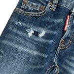Dsquared2 Jeans tinta unita con Strappi Blu per Bambino DQ03LD BLU DSQUARED2 