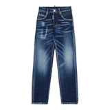 Dsquared2 Jeans tinta unita 5 Tasche Blu per Bambino DQ0731 BLU DSQUARED2 