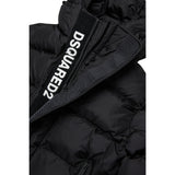 Dsquared2 Giubbino tinta unita con Zip E Cappuccio Nero per Bambino DQ1090 NERO DSQUARED2 