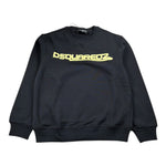 Dsquared2 Felpa tinta unita Girocollo con Stampa Nero per Bambino DQ1809 NERO DSQUARED2 
