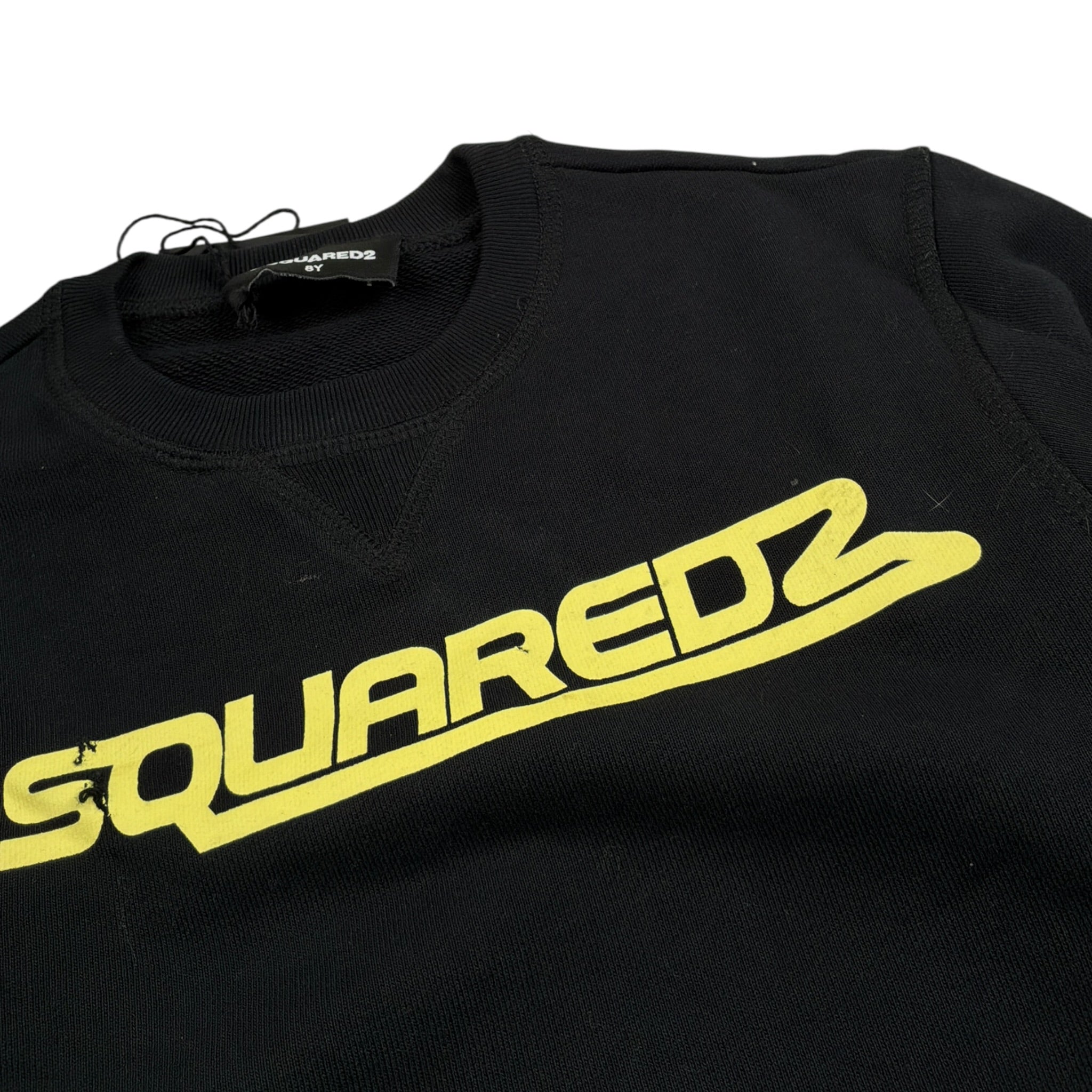 Dsquared2 Felpa tinta unita Girocollo con Stampa Nero per Bambino DQ1809 NERO DSQUARED2 