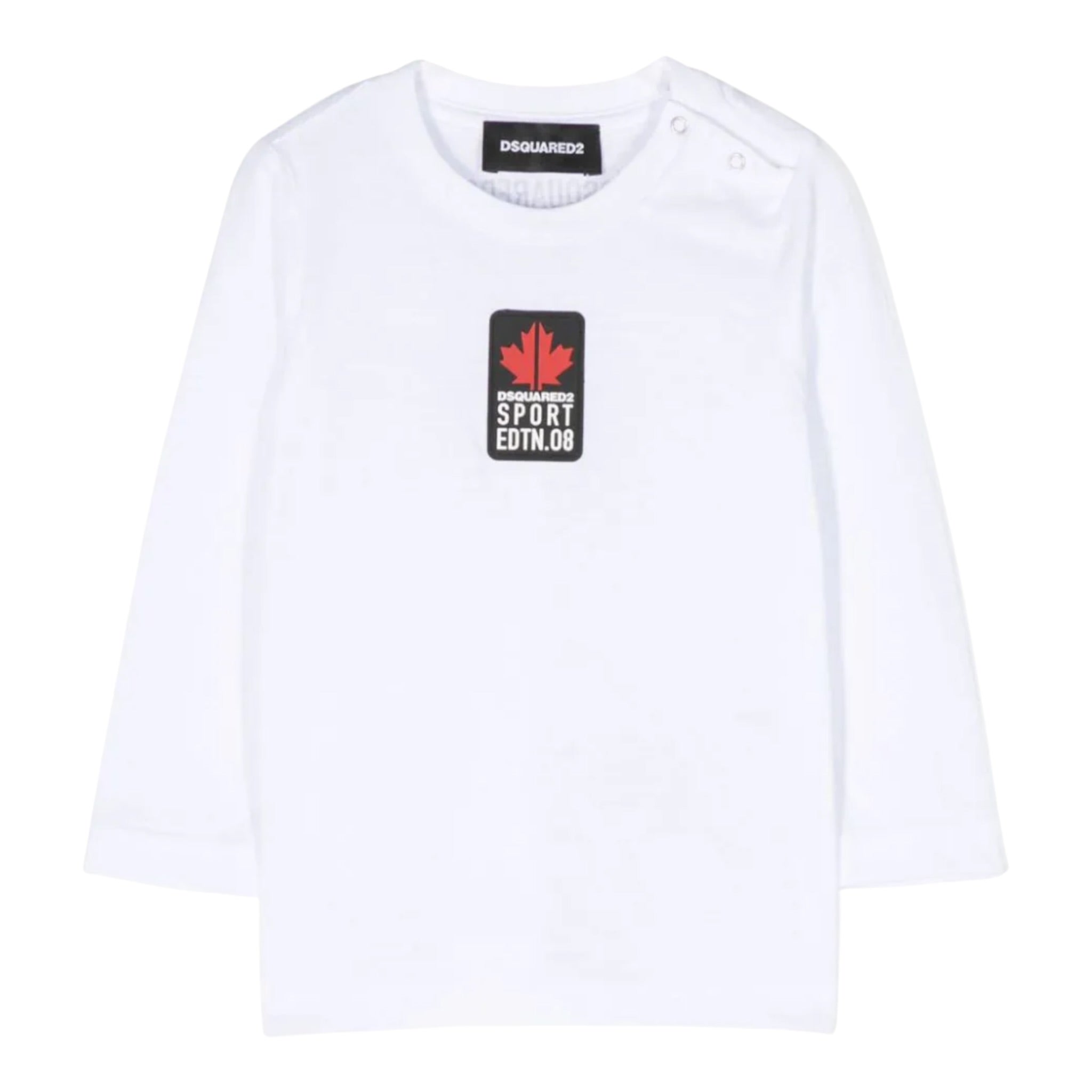 Dsquared2 Shirt tinta unita con Logo Bianco per Neonato DQ1879 BIANCO DSQUARED2 