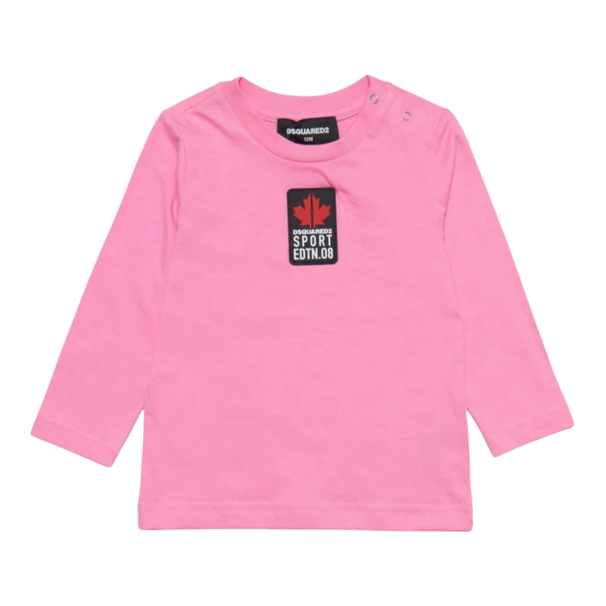 Dsquared2 Shirt tinta unita con Logo Rosa per Bambina DQ1879FJ ROSA DSQUARED2 