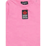 Dsquared2 Shirt tinta unita con Logo Rosa per Bambina DQ1879FJ ROSA DSQUARED2 