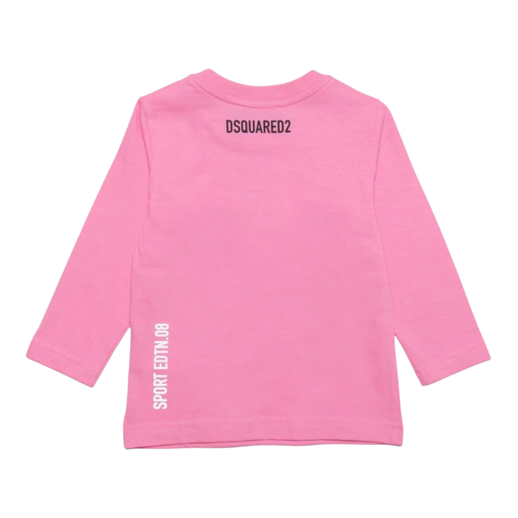 Dsquared2 Shirt tinta unita con Logo Rosa per Neonata DQ1879F ROSA DSQUARED2 