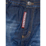 Dsquared2 Jeans tinta unita con Elastico In Vita Blu per Bambino DQ1924 BLU DSQUARED2 