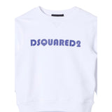 Dsquared2 Felpa tinta unita Girocollo con Stampa Bianco per Bambino DQ2073 BIANCO DSQUARED2 