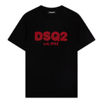 Dsquared2 T-Shirt tinta unita con Logo Nero per Bambino DQ2101 NERO DSQUARED2 