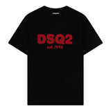 Dsquared2 T-Shirt tinta unita con Logo Nero per Bambino DQ2101 NERO DSQUARED2 