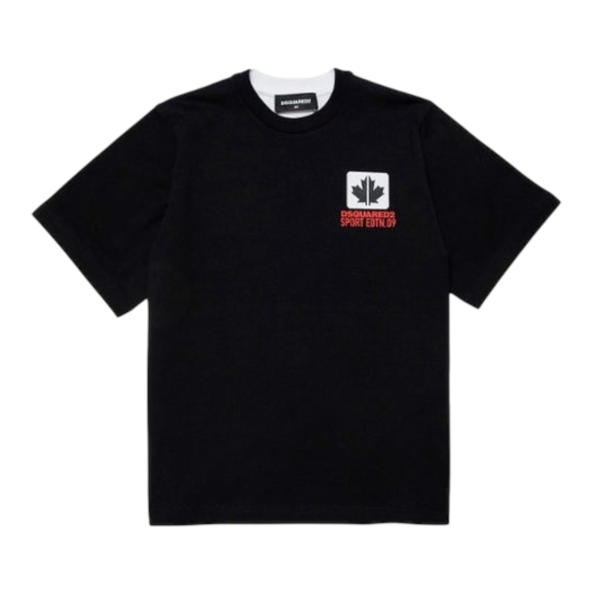 Dsquared2 T-Shirt Bicolore con Stampa Bianco/Nero per Bambino DQ2188 BIANCO/NERO DSQUARED2 