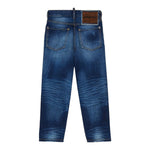 Dsquared2 Jeans tinta unita con Strappi Blu per Bambino DQ2241 BLU DSQUARED2 