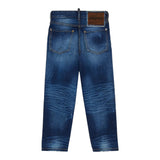 Dsquared2 Jeans tinta unita con Strappi Blu per Bambino DQ2241 BLU DSQUARED2 