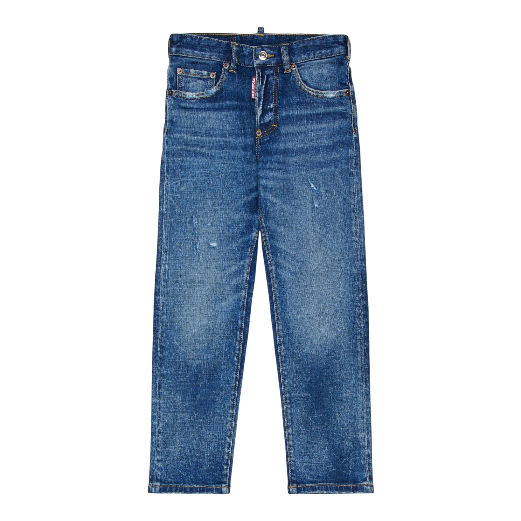Dsquared2 Jeans tinta unita 5 Tasche Blu per Bambino DQ22522 BLU DSQUARED2 
