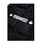 Dsquared2 Giubbino tinta unita con Zip E Cappuccio Nero per Bambina DQ2439 NERO DSQUARED2 