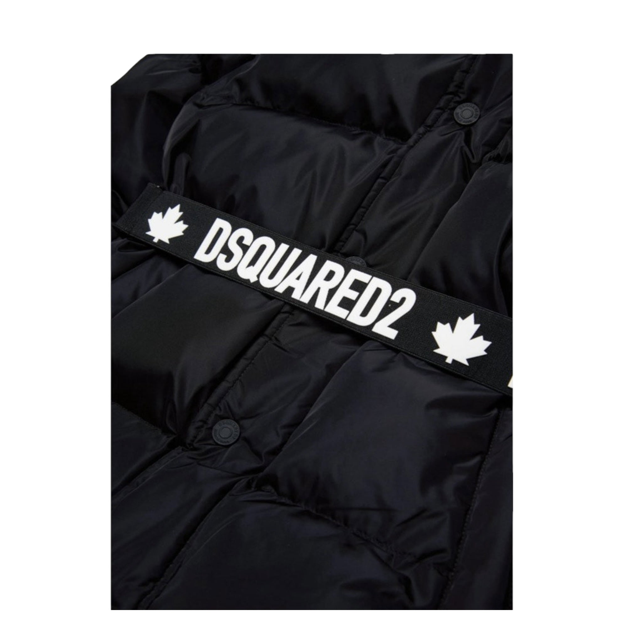 Dsquared2 Giubbino tinta unita con Zip E Cappuccio Nero per Bambina DQ2439 NERO DSQUARED2 
