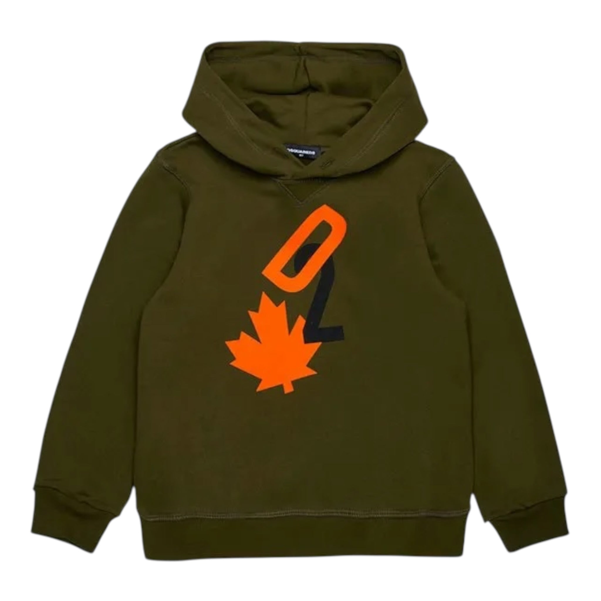 Dsquared2 Felpa tinta unita con Logo Verde per Bambino DQ2465 VERDE DSQUARED2 